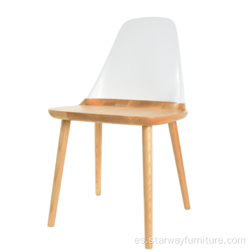 PP-back con silla de comedor de marco sólido de madera